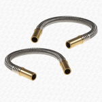 Pair of 15mm Plain Ended Brass Flexible Pipe Connectors - 30cm / 300mm