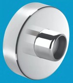 Chrome Waste Pipe 32mm to Plastic with Decorative Chrome Wall Shroud