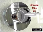 Chrome Waste Pipe 32mm to Plastic with Decorative Chrome Wall Shroud - Image 5