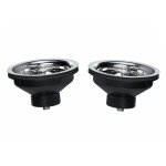 Kitchen Sink Basket Strainer Waste Kit 2 x Wastes NO OVERFLOW with Plugs