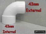 Bag of 10 x 40mm 43mm Solvent Weld Glue Waste Pipe M & F Bend Street Elbow 92.5° - Image 5