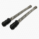 WRAS Approved 15mm x 1/2" Push-Fit Flexible Tap Connectors with Isolating Valves - 300mm (Pair)