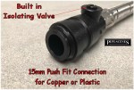 2 x Flexible Connectors WITH Isolating Valves 15mm x 1/2" Push Fit WRAS Approved - Image 3