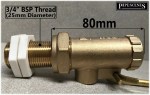 Brass 3/4" Ball Float Valve / Ball Cock for Water Tank with 4.5" Float - Image 2