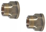 2 x 1/2" BSP Male x Female Brass Tap Extensions / Brass Extenders 1/2" INCH