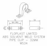 10 x FloPlast BLACK 32mm ( 36mm ) Waste Pipe Saddle Pipe Clip Bracket Support - Image 3