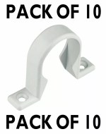 10 x FloPlast WHITE 40mm ( 43mm ) Waste Pipe Saddle Pipe Clip Bracket Support
