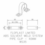 10 x FloPlast WHITE 40mm ( 43mm ) Waste Pipe Saddle Pipe Clip Bracket Support - Image 3