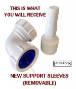 90 DEGREE Elbow Waste Pipe Fitting for Dishwasher or Washing Machine Grey Hose - Image 2