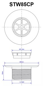 85mm Shower Drain Top Waste Chrome Plated ABS with Short Hair Trap Dip Tube STW - Image 2