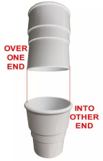 Gutter Down Pipe Rainwater Repair Set 2 x Joiners for 68mm White Drain Pipe - Image 2