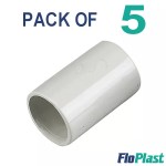 Pack of 5 - Floplast 21.5mm Overflow Waste - Straight Connector Joiner Coupling