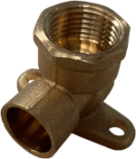 Pack of 5 - End Feed Brass - Wall Plate Elbows - Back Plate - 15mm x 1/2" BSP - Image 2