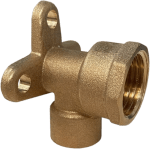 Pack of 5 - End Feed Brass - Wall Plate Elbows - Back Plate - 15mm x 1/2" BSP - Image 4