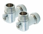 Pair 1/2" Inch Flexi Tail Pipe Adapter Fitting Compression Isolating Valves