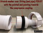 40mm - 43mm Pipe Washing Machine Spigot Waste Nozzle Compression Fit Nut & Cone - Image 6