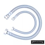 PAIR 15mm x 3/4" Long Flexible Tap Tail Connector 500mm Long 50cm for Bath Taps