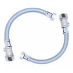 PAIR 22mm x 3/4" Flexible Tap Tail Connector 300mm Long 30cm with Built In Valve