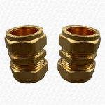 2x Metric to Imperial 22mm x 3/4" Compression Adaptor Joiner Connector Inch - MM