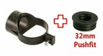 Black 3" 82mm x 32mm 36mm Boss Clip Strap Boss 1 1/4" Pushfit Adaptor - Image 2