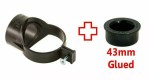 Black 3" 82mm x 40mm 43mm Boss Clip Strap Boss 1 1/2" Glued Solvent Adaptor - Image 2