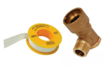 Gas Bayonet Elbow Brass Socket ANGLED 1/2" for Gas Cooker Hose Fitting with PTFE