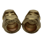 PAIR 16mm x 15mm Brass Compression Reducer - Copper Pipe Plastic Pipe Connector - Image 2