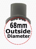 68mm Rainwater Down Pipe Drill In Clip On Boss to 21.5mm Overflow Condensate GREY - Image 2