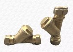 PAIR of Y Filter Inline Strainers Brass with 15mm Compression Ends - Image 2