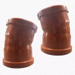 PAIR OF 110mm Underground Drainage Bends 15 Degrees Double Socket Slight Bend