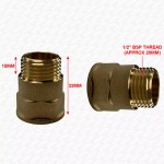 2 x 1/2" BSP Male x Female Brass LONG Tap Extensions / Brass Extenders 1/2" INCH - Image 3