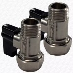 2 x 15mm x 3/8" Isolating Shut Off Valve with Flat Face for Tap Flexis Service - Image 6
