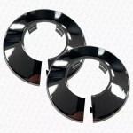 2 x 32mm 36mm Basin Waste Pipe Cover CHROME Wall or Floor Cover 78mm External - Image 2