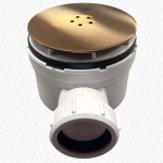 NEW Brushed Copper 90mm High Flow Shower Tray Waste Drain Trap BRASS METAL TOP - Image 4