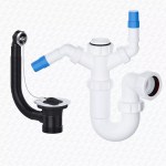 Kitchen Sink Waste and U Bend Trap Kit For Metal Sinks with Washing Machine Attachment