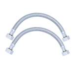 2 x 1/2" X 1/2" Flexible Tap Connectors 300mm Long with Female Nuts