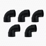 5x Solvent Weld 90 Degree Bend Elbow - Waste Water Glue Fit Cement Fitting 43mm