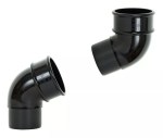 Gutter Swan Neck Down Pipe Rainwater Offset Bend Set 68mm Black for Drain Pipe
