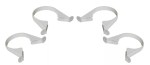 4 x 110mm WHITE Soil & Vent Pipe Clips Support Brackets