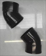 Solvent 110mm Soil Pipe Offset Bends 45° SWAN NECK - Black Glued 4" ABS Vent - Image 2