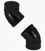 Solvent 110mm Soil Pipe Offset Bends 45° SWAN NECK - Black Glued 4" ABS Vent