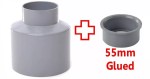 Grey 110mm Soil Pipe Adapter Reducer to 55mm Waste Pipe Glue fit - Image 2