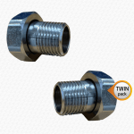 PAIR of Radiator Lockshield Valve Tails ONLY - 1/2" x 3/4"