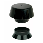 Black Vent Kit 110mm Vent Cowl & Weather Collar Soil Pipe Stack Mushroom Vent