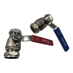 Pair of 28mm Lever Valves Full Bore Hot & Cold Ball Type Shut Off Universal - Image 2