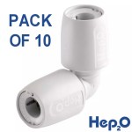 Pack of 10 - Hep2O - 10mm 90° Elbow Bend - HD5/10W - Pushfit by Wavin
