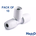 Pack of 10 - Hep2O - 10mm Equal Tee Joint - HD10/10W - Pushfit by Wavin