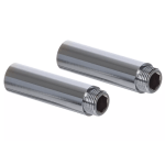PAIR of Chrome Bib Tap Extensions Fixed Length 1/2" x 100mm Male - Female Joiner