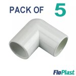 Pack of 5 - Floplast 21.5mm Overflow Waste - 90° Elbow Bends Right Angle