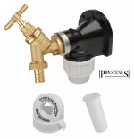 Hose Union DOUBLE CHECK VALVE Bib Tap 1/2" Brass Kit with 25mm Wall Plate Elbow